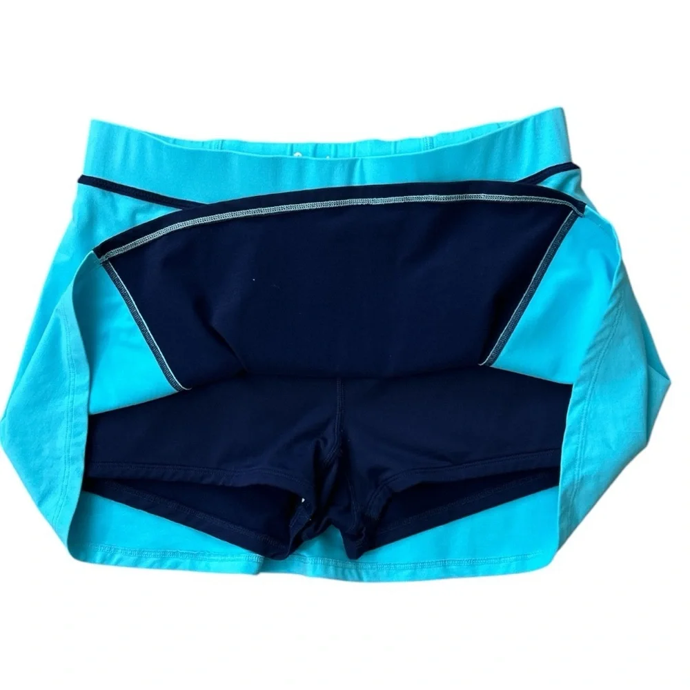 Boden Women’s Tennis Skort Size 8 Blue Teal Colorblock Athletic Pickleball Golf
